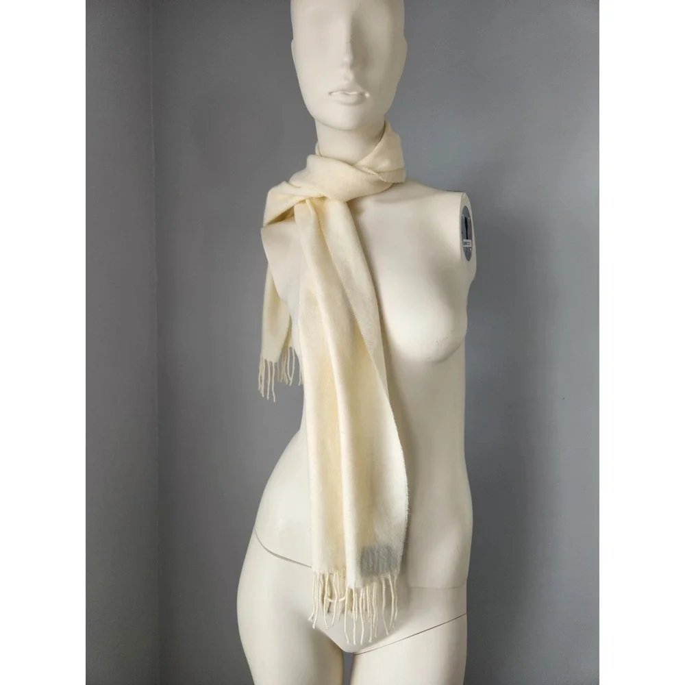 Cashmink V. FRAAS Womens Cream Fringe‎ Scarf Shawl Ivory Winter Fashion SOFT!